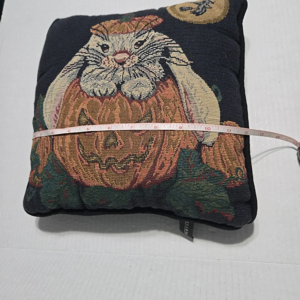 Halloween Tapestry Woven Pillow, rabbit pumpkin pillow